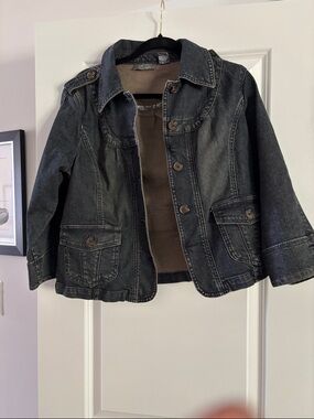 Dark Wash Denim Jacket - Motto Women’s Jean Jacket